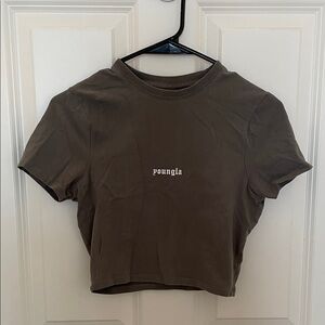 YoungLA Grey/Green Crop Top